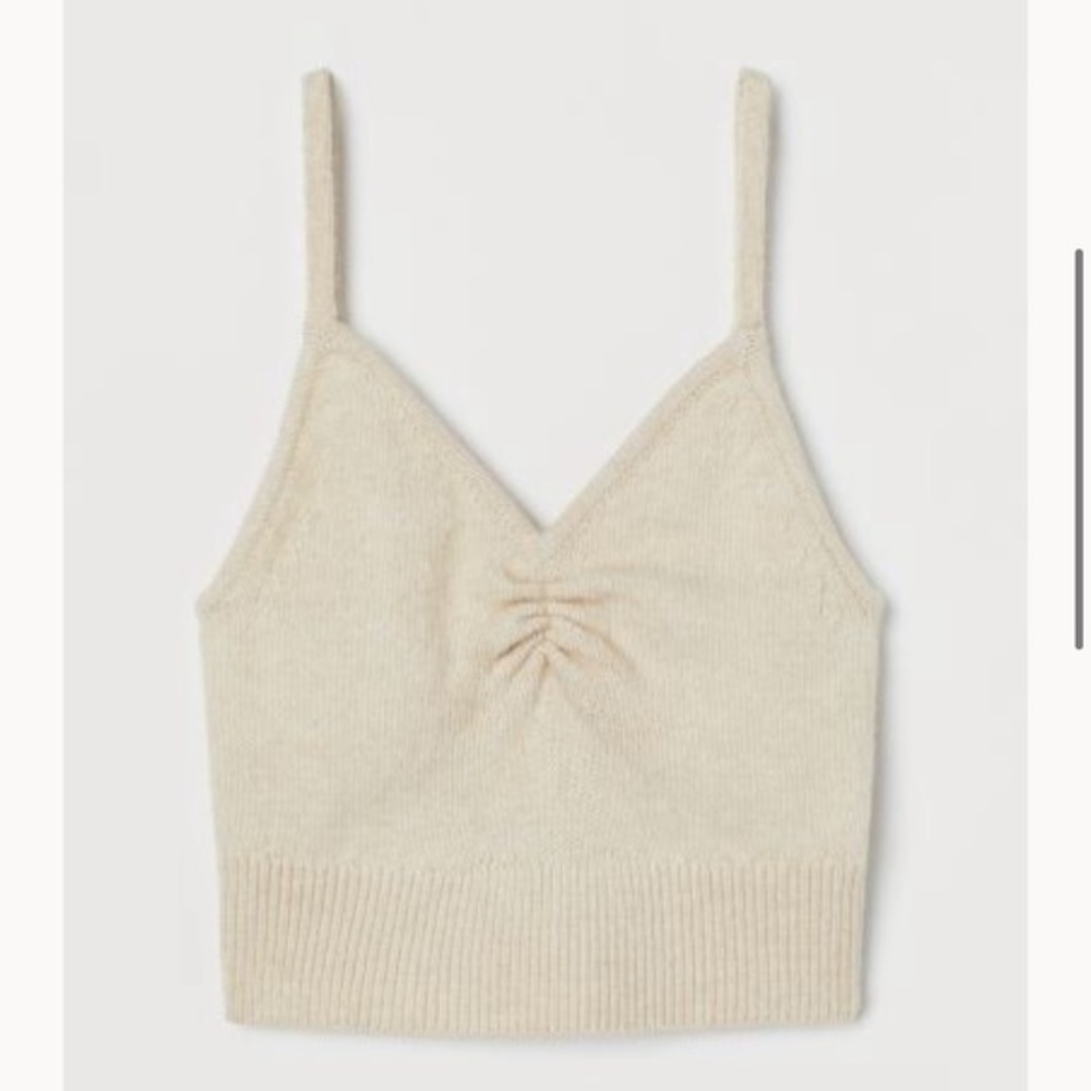 Beige knit crop top